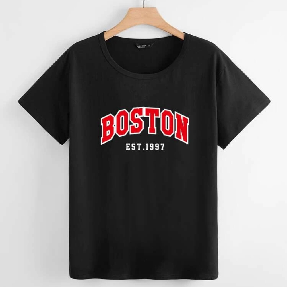 SHEIN | Plus Letter Graphic Short Sleeve Tee/4XL